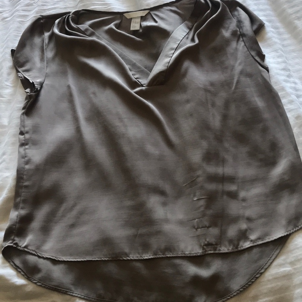 Business Casual V neck silk shirt